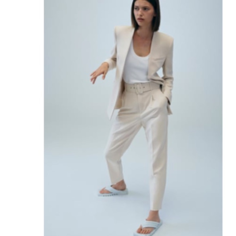 Zara high waist belted pants